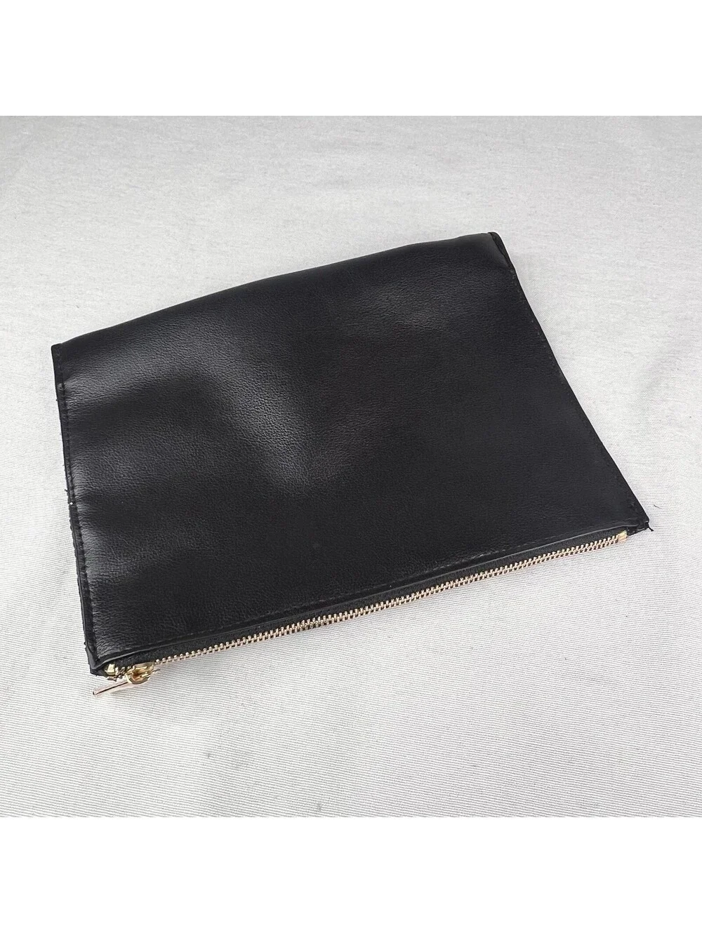 Dolce & Gabbana Black Pouch - Raised Lettering - Cosmetic Makeup Gold Logo Bag